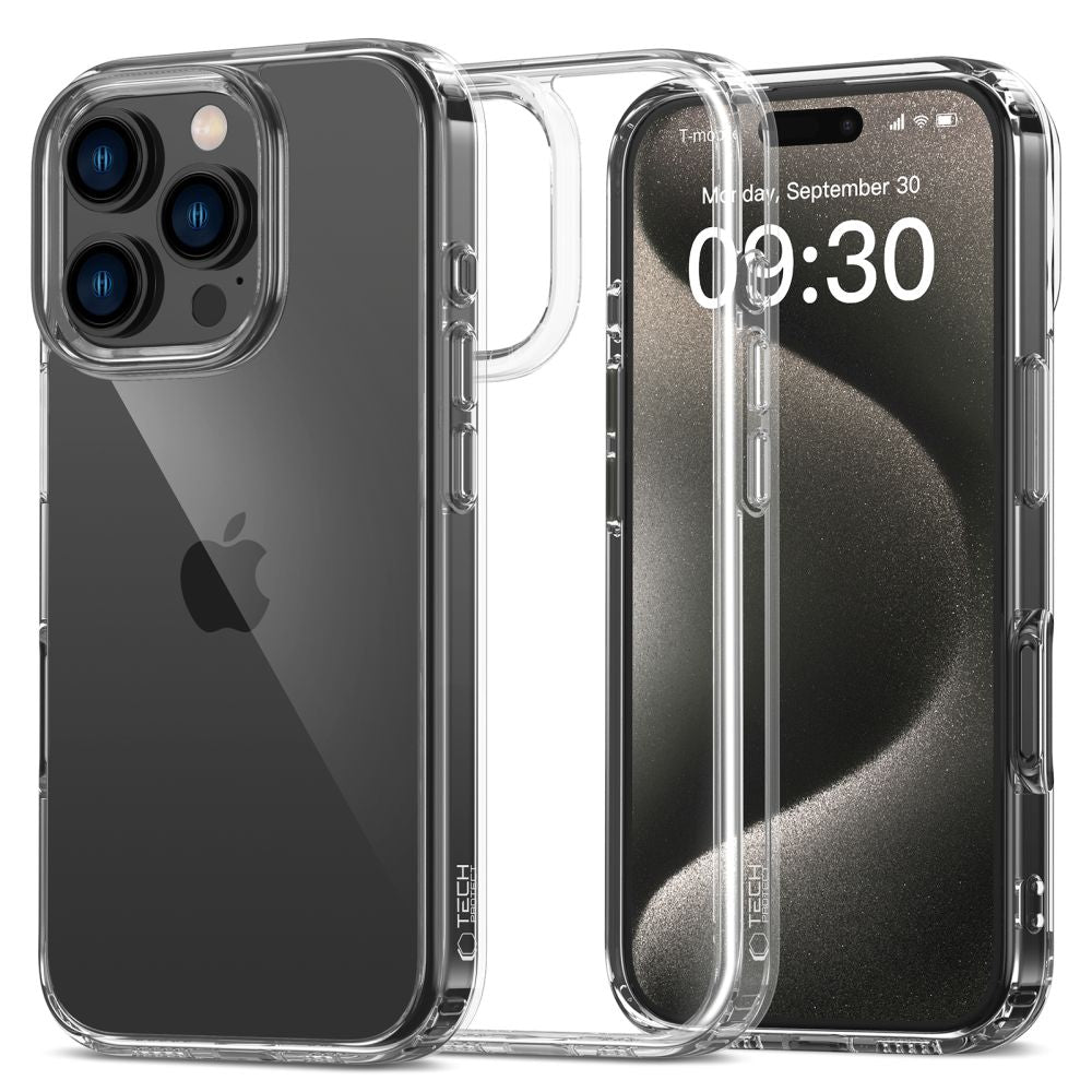 CUSTODIA PER IPHONE 16 PRO MAX TECH-PROTECT FLEXAIR IBRIDA TRASPARENTE