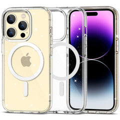COPERTURA TECH-PROTECT FLEXAIR HYBRID MAGSAFE IPHONE 15 PRO GLITTER CLEAR