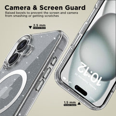 COPERTURA PER IPHONE 16 TECH-PROTECT FLEXAIR HYBRID MAGSAFE GLITTER