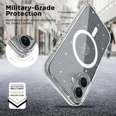 COPERTURA PER IPHONE 16 TECH-PROTECT FLEXAIR HYBRID MAGSAFE GLITTER
