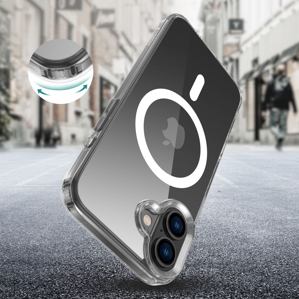 COPERTURA PER IPHONE 16 PLUS TECH-PROTECT FLEXAIR HYBRID MAGSAFE CLEAR