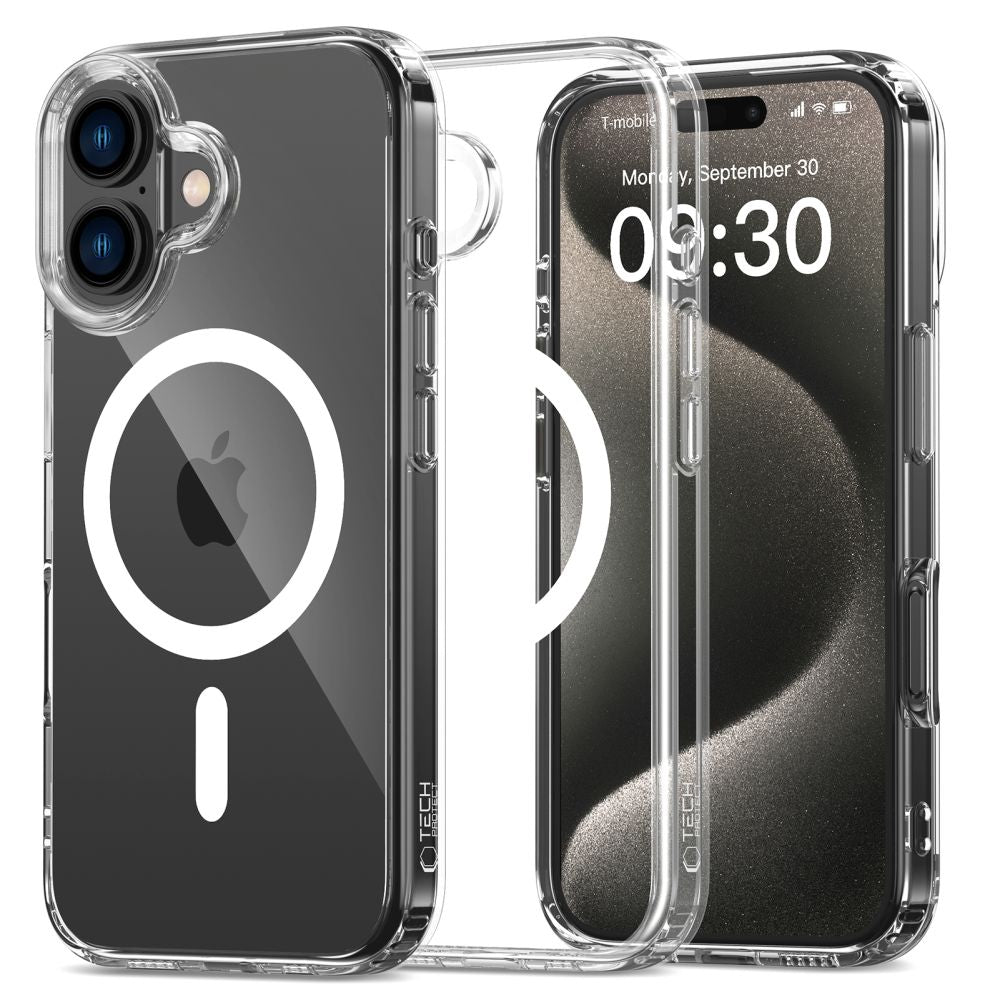 COPERTURA PER IPHONE 16 PLUS TECH-PROTECT FLEXAIR HYBRID MAGSAFE CLEAR