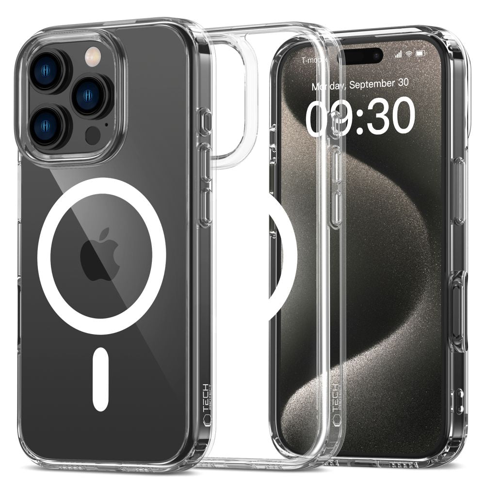 COPERTURA PER IPHONE 16 PRO MAX TECH-PROTECT FLEXAIR IBRIDA MAGSAFE TRASPARENTE