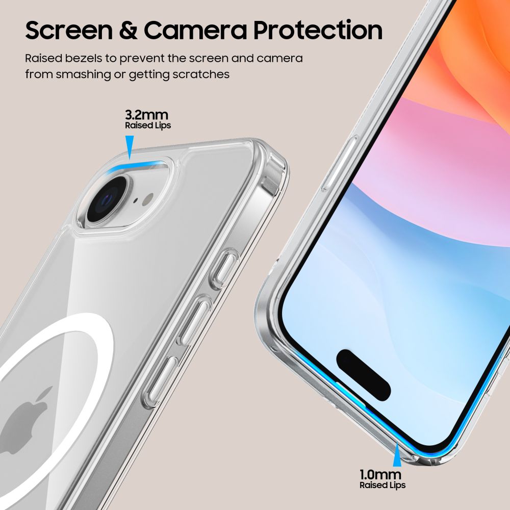 COPERTURA TECH-PROTECT FLEXAIR HYBRID MAGSAFE IPHONE 16E TRASPARENTE