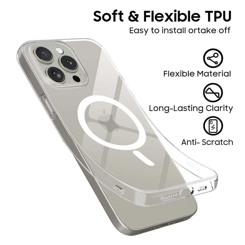 COPERTURA TECH-PROTECT FLEXAIR MAGSAFE IPHONE 15 PRO MAX TRASPARENTE