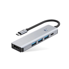 ADATTATORE HUB TECH-PROTECT HB01 5IN1 TYPE-C + USB3.0 + HDMI 4K 60HZ + PD100W GRIGIO SPAZIALE
