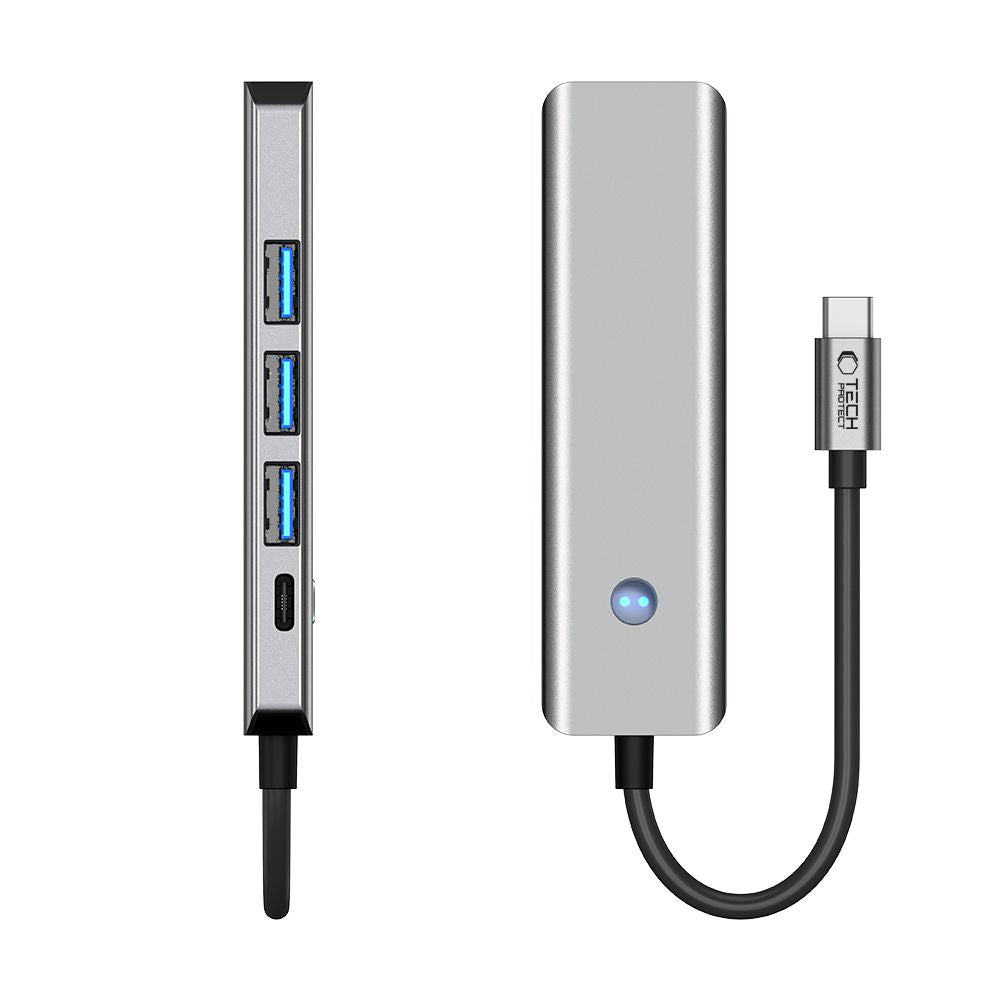 ADATTATORE HUB TECH-PROTECT HB01 5IN1 TYPE-C + USB3.0 + HDMI 4K 60HZ + PD100W GRIGIO SPAZIALE