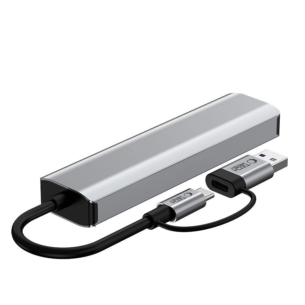 ADATTATORE HUB TECH-PROTECT HB03 5IN1 TYPE-C + USB2.0 + USB3.0 + RJ45 GRIGIO SPAZIALE