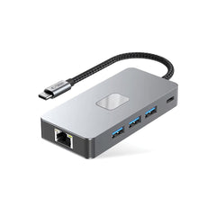 ADATTATORE HUB TECH-PROTECT HB05 9IN1 TYPE-C + USB2.0 + USB3.0 + HDMI 4K 60HZ + SD/TF + PD100W + RJ45 1000M GRIGIO SPAZIALE