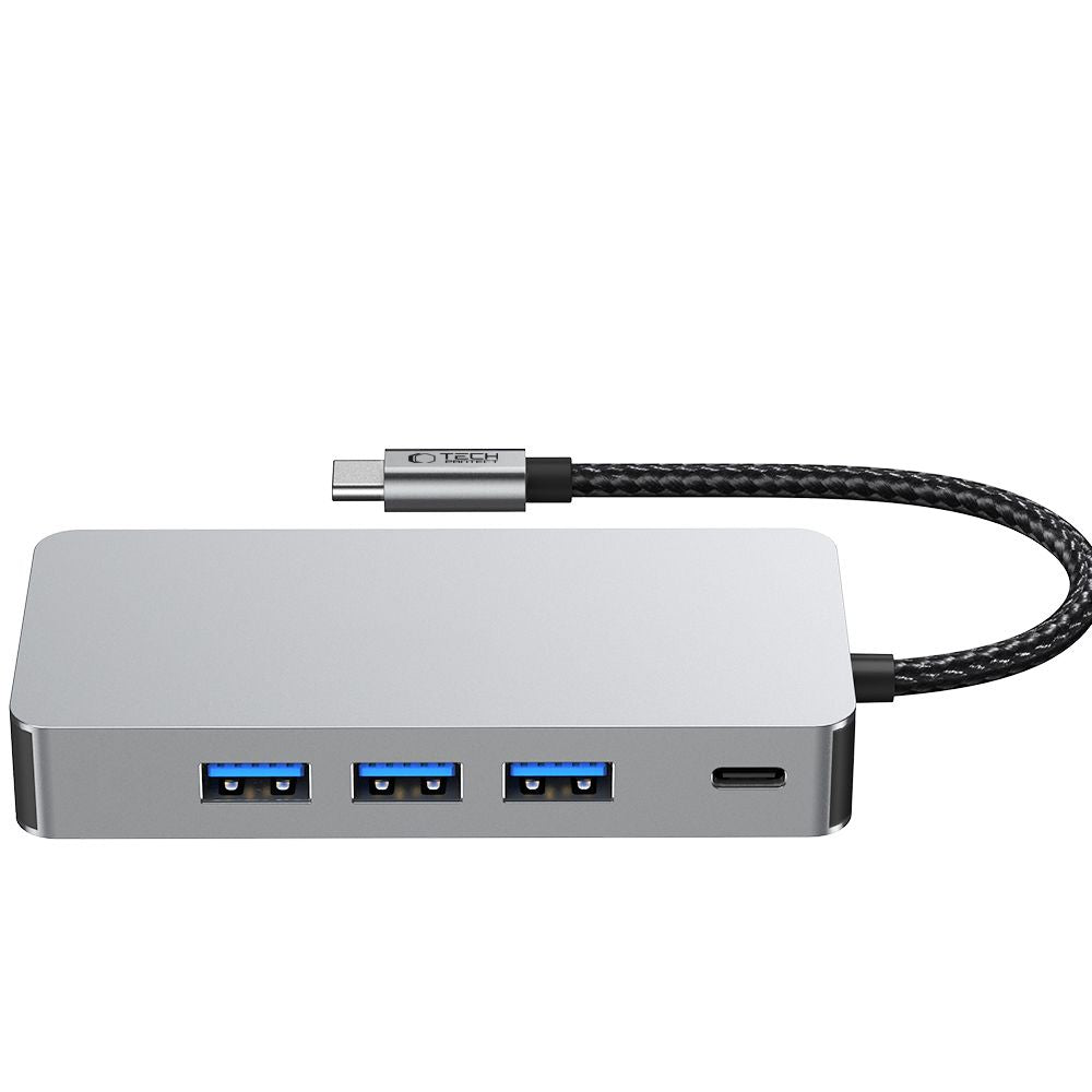 ADATTATORE HUB TECH-PROTECT HB05 9IN1 TYPE-C + USB2.0 + USB3.0 + HDMI 4K 60HZ + SD/TF + PD100W + RJ45 1000M GRIGIO SPAZIALE