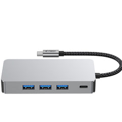 ADATTATORE HUB TECH-PROTECT HB05 9IN1 TYPE-C + USB2.0 + USB3.0 + HDMI 4K 60HZ + SD/TF + PD100W + RJ45 1000M GRIGIO SPAZIALE