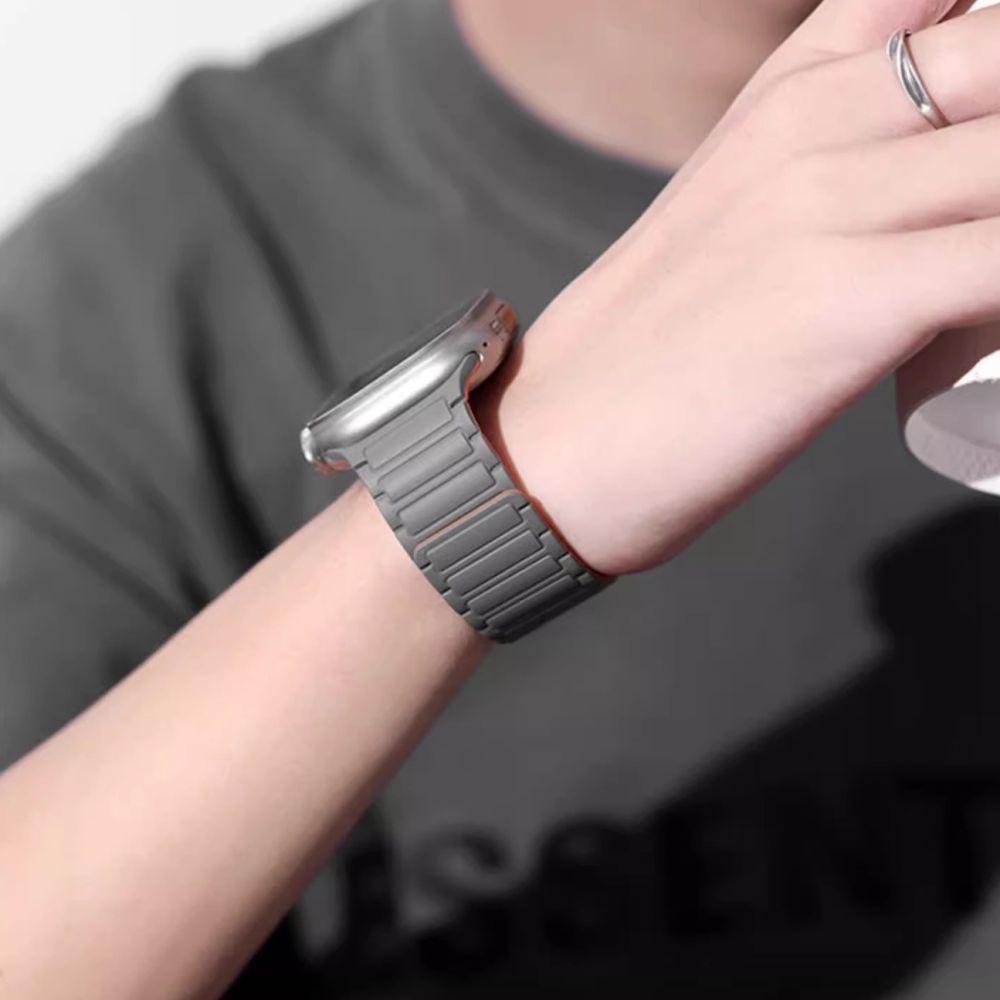 CINTURINO CINTURINO DOOP ICONBAND MAGNETICO APPLE WATCH 4 / 5 / 6 / 7 / 8 / 9 / SE / ULTRA 1 / 2 (42 / 44 / 45 / 49 MM) NERO/ROSSO