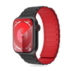 CINTURINO CINTURINO DOOP ICONBAND MAGNETICO APPLE WATCH 4 / 5 / 6 / 7 / 8 / 9 / SE / ULTRA 1 / 2 (42 / 44 / 45 / 49 MM) NERO/ROSSO