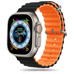 CINTURINO DOOP ICONBAND PRO PER APPLE WATCH 6 / 7 / 8 / 9 / 10 / SE / ULTRA 1 / 2 (44 / 45 / 46 / 49 MM) NERO/ARANCIONE