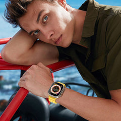 BRACCIALE DOOP ICONBAND PRO PER APPLE WATCH 6 / 7 / 8 / 9 / 10 / SE / ULTRA 1 / 2 (44 / 45 / 46 / 49 MM) STARLIGHT/ARANCIONE