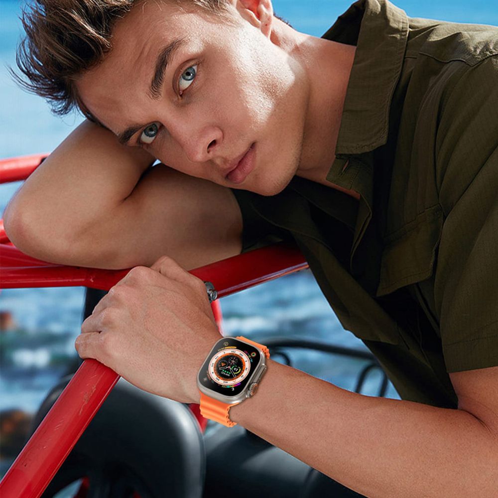 CINTURINO DOOP ICONBAND PRO PER APPLE WATCH 6 / 7 / 8 / 9 / 10 / SE / ULTRA 1 / 2 (44 / 45 / 46 / 49 MM) ARANCIONE