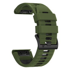 CINTURINO IN SILICONE PER GARMIN 26MM FENIX 3 / 5X / 3HR / 5X PLUS / 6X / 6X PRO / 7X ENDURO EXPLORER PRO VERDE MILITARE / NERO