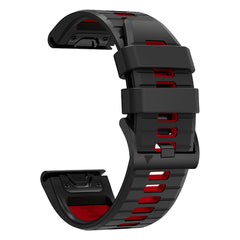 CINTURINO IN SILICONE PER GARMIN 26MM FENIX 3 / 5X / 3HR / 5X PLUS / 6X / 6X PRO / 7X DOOP EXPLORER PRO NERO / ROSSO