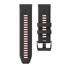 CINTURINO IN SILICONE PER GARMIN 26MM FENIX 3 / 5X / 3HR / 5X PLUS / 6X / 6X PRO / 7X DOOP EXPLORER PRO NERO / ROSSO