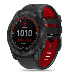 CINTURINO IN SILICONE PER GARMIN 26MM FENIX 3 / 5X / 3HR / 5X PLUS / 6X / 6X PRO / 7X DOOP EXPLORER PRO NERO / ROSSO