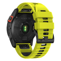CINTURINO IN SILICONE PER GARMIN 26MM FENIX 3 / 5X / 3HR / 5X PLUS / 6X / 6X PRO / 7X DOOP EXPLORER PRO LIME / NERO