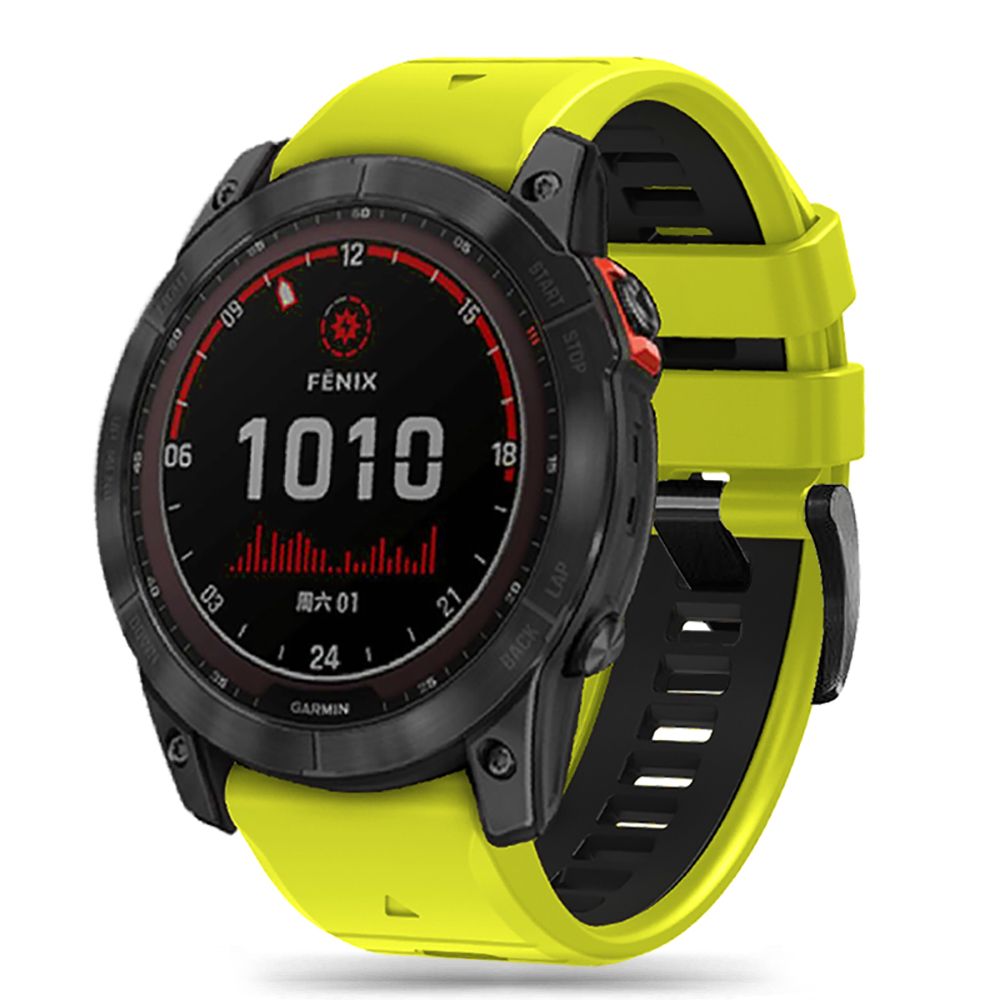 CINTURINO IN SILICONE PER GARMIN 26MM FENIX 3 / 5X / 3HR / 5X PLUS / 6X / 6X PRO / 7X DOOP EXPLORER PRO LIME / NERO