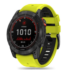 CINTURINO IN SILICONE PER GARMIN 26MM FENIX 3 / 5X / 3HR / 5X PLUS / 6X / 6X PRO / 7X DOOP EXPLORER PRO LIME / NERO