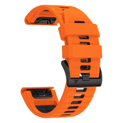 CINTURINO IN SILICONE PER GARMIN 26MM FENIX 3 / 5X / 3HR / 5X PLUS / 6X / 6X PRO / 7X DOOP EXPLORER PRO ARANCIONE / NERO