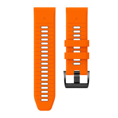 CINTURINO IN SILICONE PER GARMIN 26MM FENIX 3 / 5X / 3HR / 5X PLUS / 6X / 6X PRO / 7X DOOP EXPLORER PRO ARANCIONE / NERO
