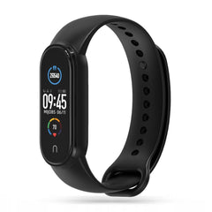 BRACCIALE IN SILICONE PER XIAOMI MI BAND 5 / 6 / 6 NFC / 7 HEYBAND ICON NERO