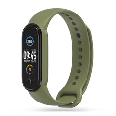BRACCIALE IN SILICONE PER XIAOMI MI BAND 5 / 6 / 6 NFC / 7 HEYBAND ICON VERDE MILITARE