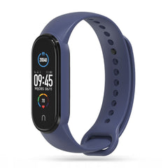 BRACCIALE IN SILICONE PER XIAOMI MI BAND 5 / 6 / 6 NFC / 7 HEYBAND ICON NAVY