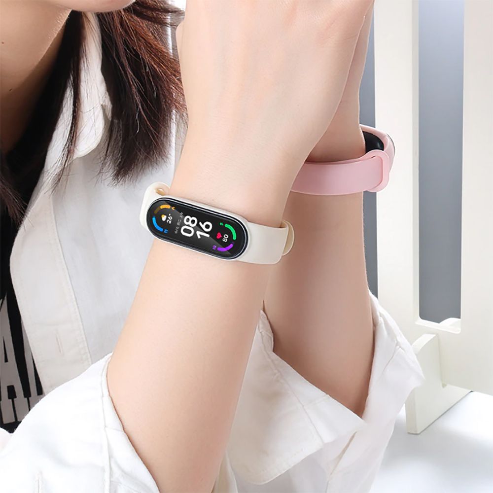 BRACCIALE IN SILICONE PER XIAOMI MI BAND 5 / 6 / 6 NFC / 7 HEYBAND ICON VIOLA
