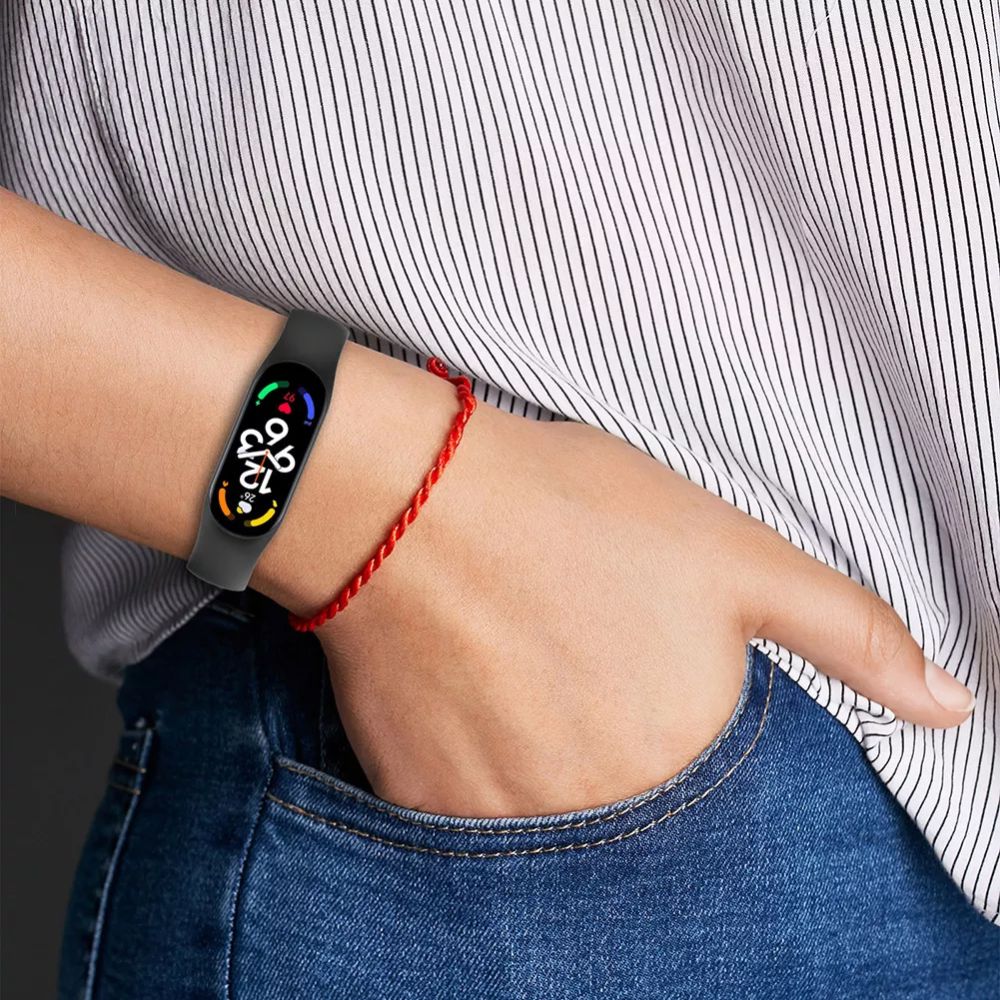 BRACCIALE IN SILICONE PER XIAOMI MI BAND 5 / 6 / 6 NFC / 7 HEYBAND ICON VIOLA