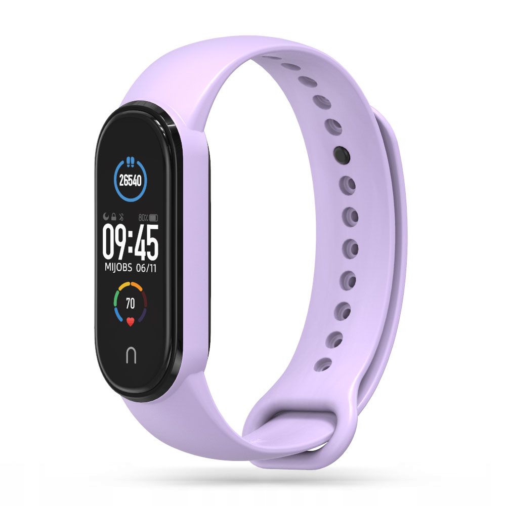 BRACCIALE IN SILICONE PER XIAOMI MI BAND 5 / 6 / 6 NFC / 7 HEYBAND ICON VIOLA