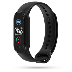 BRACCIALE IN SILICONE PER XIAOMI MI SMART BAND 5 / 6 / 6 NFC HEYBAND ICON NERO