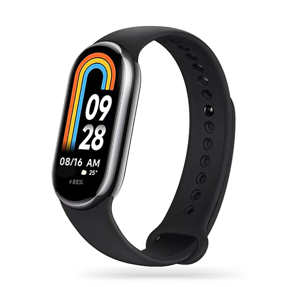 BRACCIALE IN SILICONE PER XIAOMI MI BAND 8 / 9 / NFC HEYBAND ICON NERO