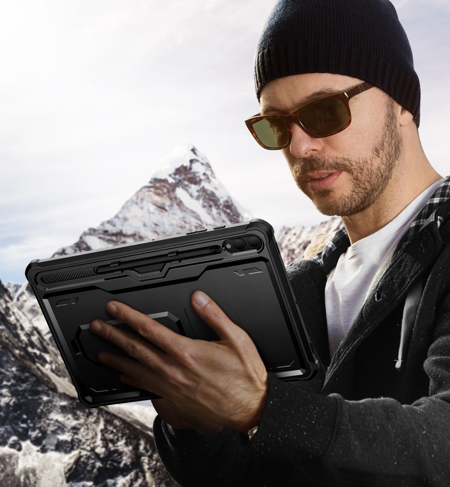 COPERTURA / INVOLUCRO PER SAMSUNG GALAXY TAB S9+ PLUS 12.4 X810 / X816B TECH-PROTECT KEVLAR PRO NERO