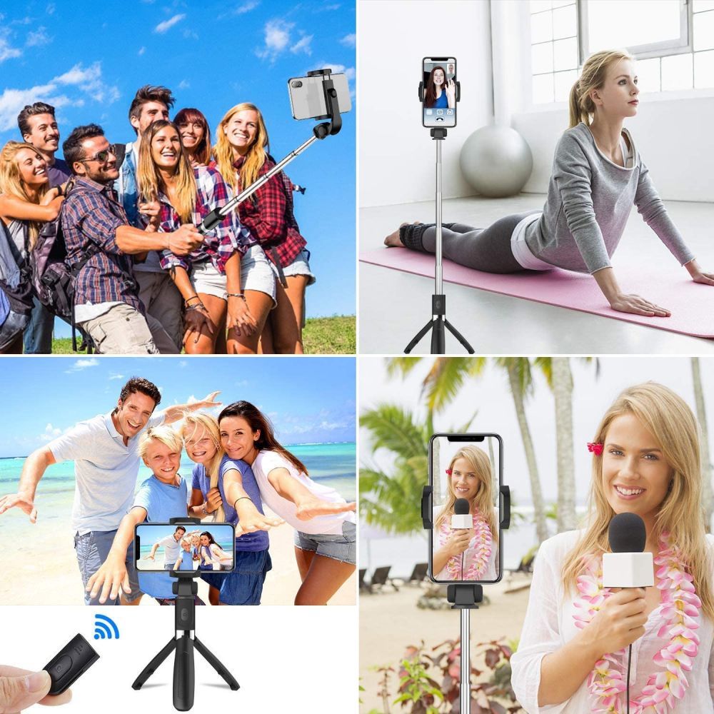 SELFIE STICK TECH-PROTECT L02S TREPPIEDE SELFIE WIRELESS NERO