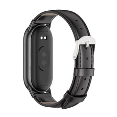 CINTURINO IN PELLE PER XIAOMI MI BAND 8 / 9 / NFC HEYBAND LEATHERFIT NERO