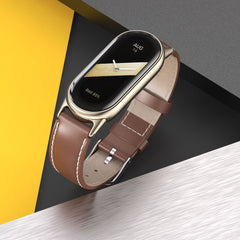 CINTURINO IN PELLE PER XIAOMI MI BAND 8 / 9 / NFC HEYBAND LEATHERFIT NERO