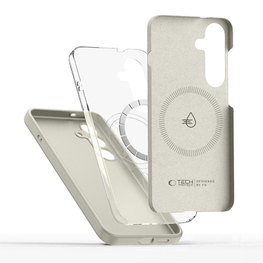 COPERTURA TECH-PROTECT LIQUID SILICONE MAGSAFE GALAXY S25 COSMIC LATTE