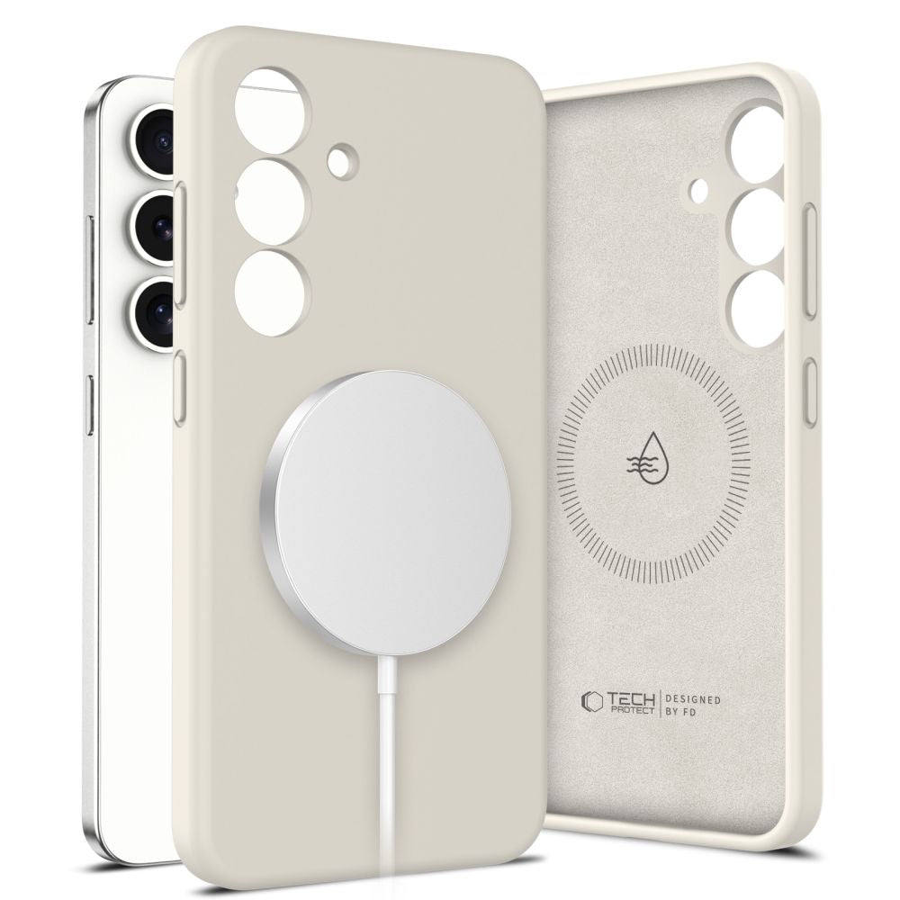 COPERTURA TECH-PROTECT LIQUID SILICONE MAGSAFE GALAXY S25 COSMIC LATTE