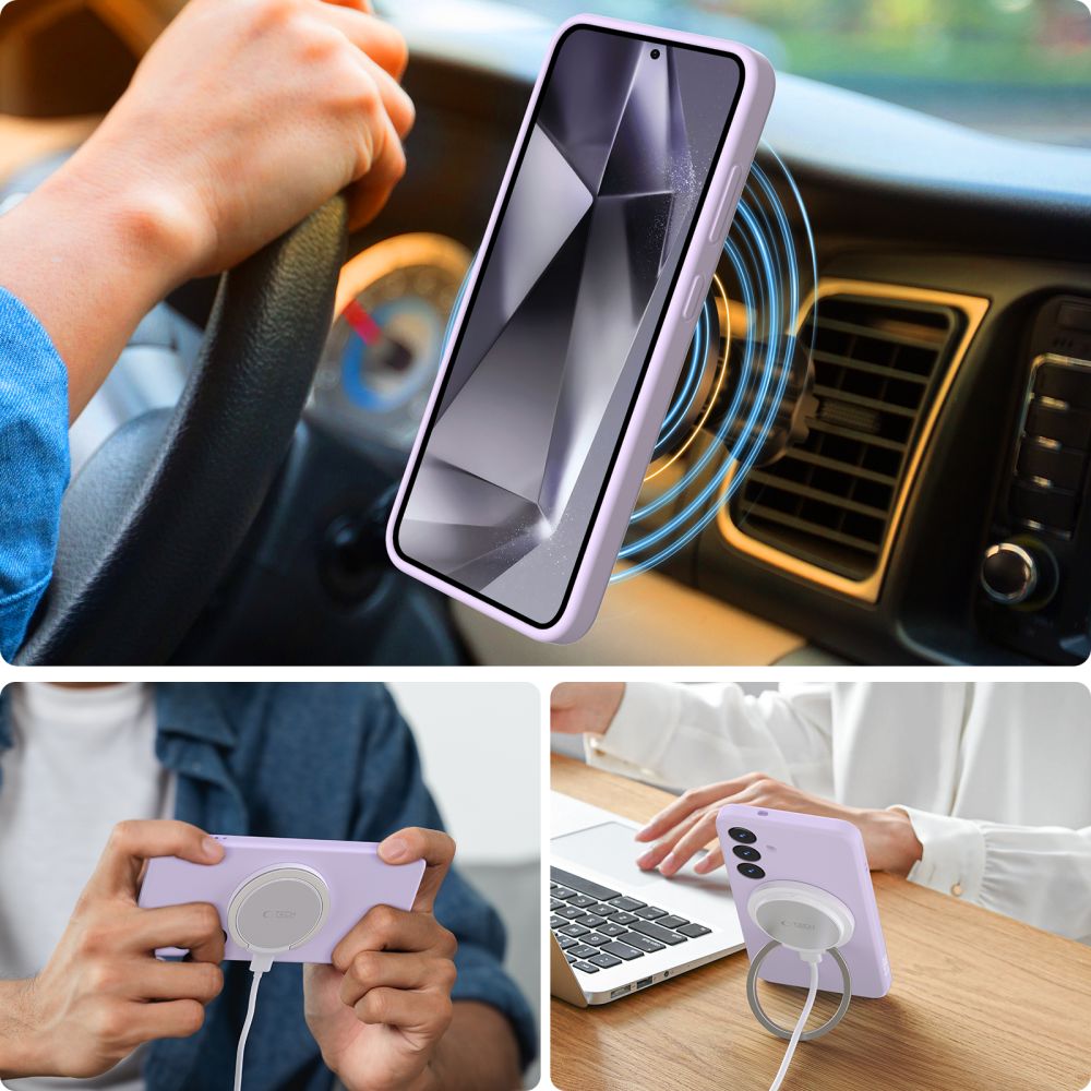 COPERTURA TECH-PROTECT LIQUID SILICONE MAGSAFE GALAXY S25 MAUVE