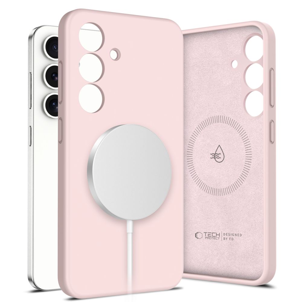 COPERTURA TECH-PROTECT LIQUID SILICONE MAGSAFE GALAXY S25 PINK PEARL