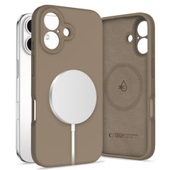 CUSTODIA TECH-PROTECT LIQUID SILICONE MAGSAFE IPHONE 16 MARRONE CIOCCOLATO