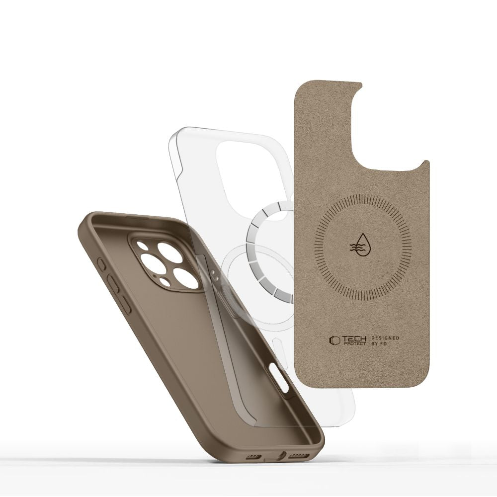 COPERTURA TECH-PROTECT LIQUID SILICONE MAGSAFE IPHONE 16 PRO MARRONE CIOCCOLATO