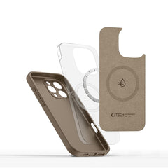 COPERTURA TECH-PROTECT LIQUID SILICONE MAGSAFE IPHONE 16 PRO MARRONE CIOCCOLATO