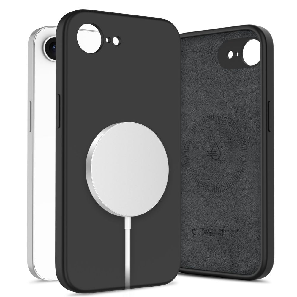 COPERTURA TECH-PROTECT LIQUID SILICONE MAGSAFE IPHONE 16E NERA