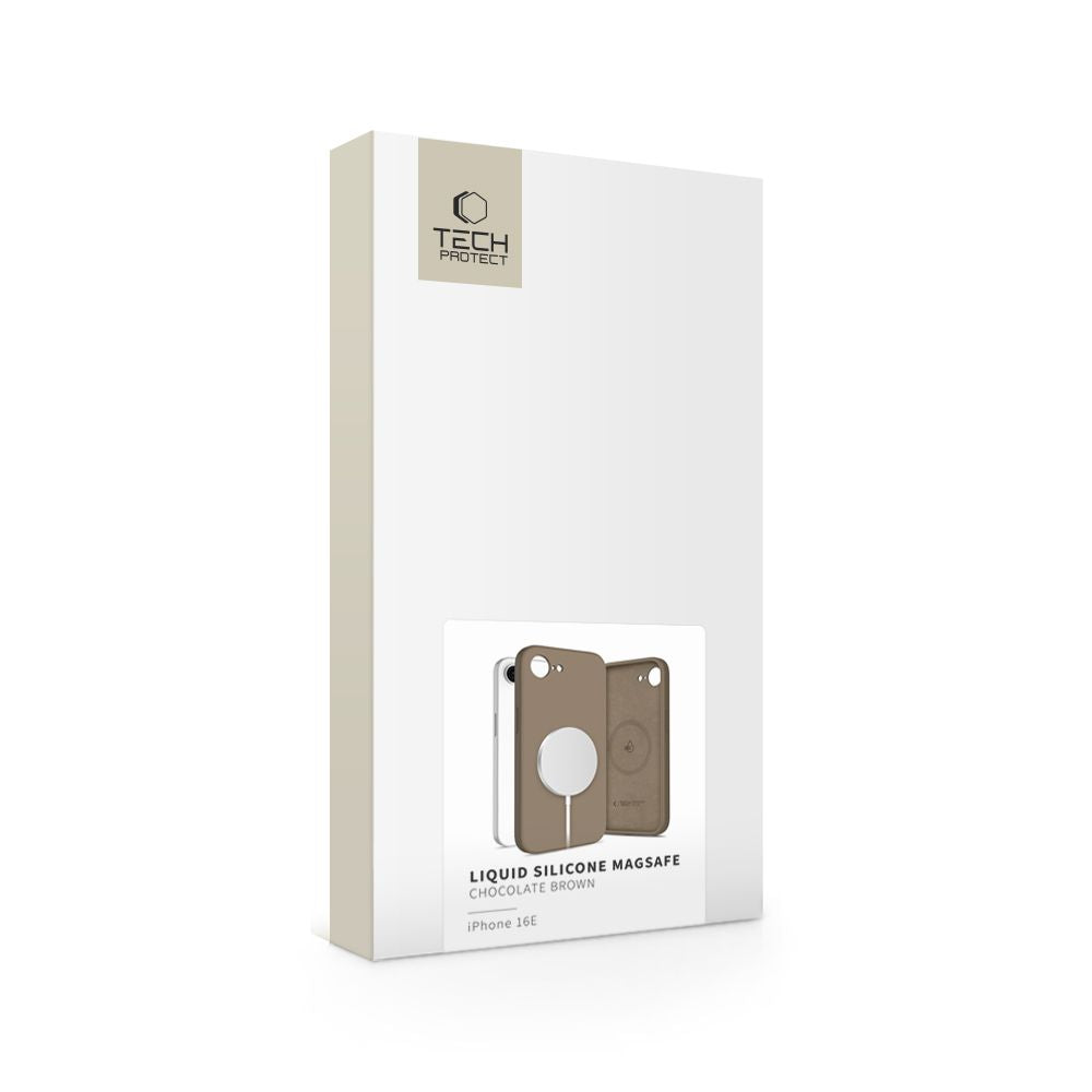 CUSTODIA TECH-PROTECT LIQUID SILICONE MAGSAFE IPHONE 16E MARRONE CIOCCOLATO